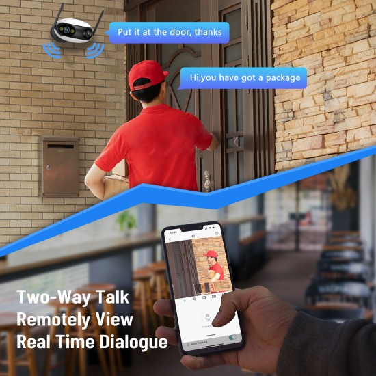 180 degrees WiFi camera dual lens