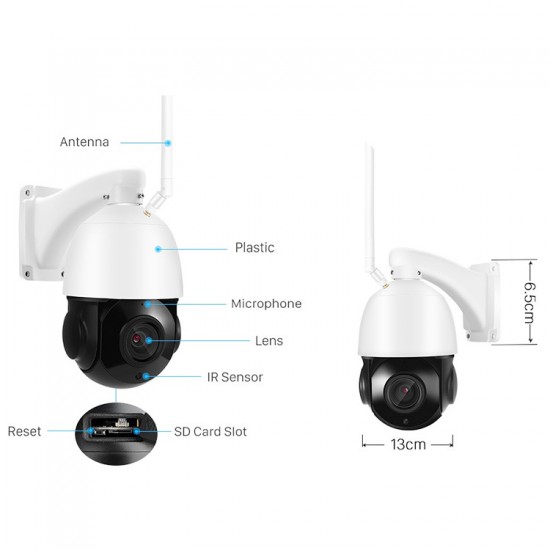 Външна 5MP WiFi камера 36x оптично приближение icsee