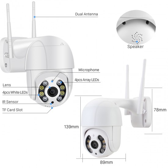 Outdoor 8MP Waterproof WiFi Surveillance Camera with 360° Rotation and AI Features Outdoor 8MP Waterproof WiFi Surveillance Camera with 360° Rotation and AI Features