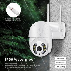 Външна 4MP Водоустойчива WiFi Камера с 360° Завъртане, Цветно Нощно Виждане и Разпознаване на Човек Външна 4MP Водоустойчива WiFi Камера с 360° Завъртане, Цветно Нощно Виждане и Разпознаване на Човек