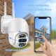 Cameră WiFi 4MP de exterior, rezistentă la apă, cu obiectiv dublu, zoom digital 8x și rotație 360° Cameră WiFi 4MP de exterior, rezistentă la apă, cu obiectiv dublu, zoom digital 8x și rotație 360°