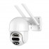 Cameră WiFi 4MP de exterior, rezistentă la apă, cu obiectiv dublu, zoom digital 8x și rotație 360°