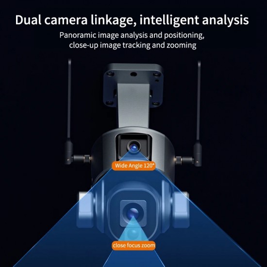 Autonomous Solar 4G WiFi Camera with Dual Lens and 10x Optical Zoom